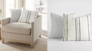 Yarn-Dyed Patterns Gray Throw Pillows (Image via Target)